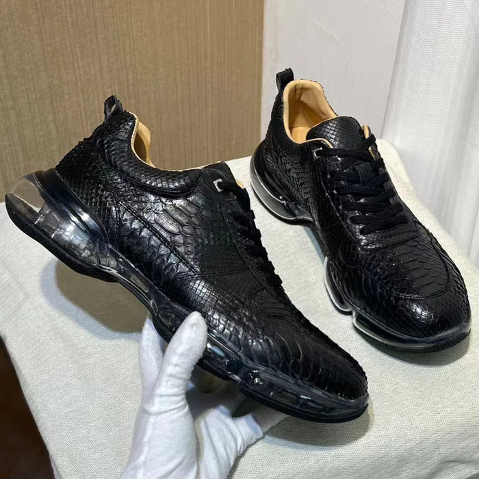 BATMO 2024 new arrival Fashion Snake skin causal shoes men,male Genuine leather sneakers pdd484