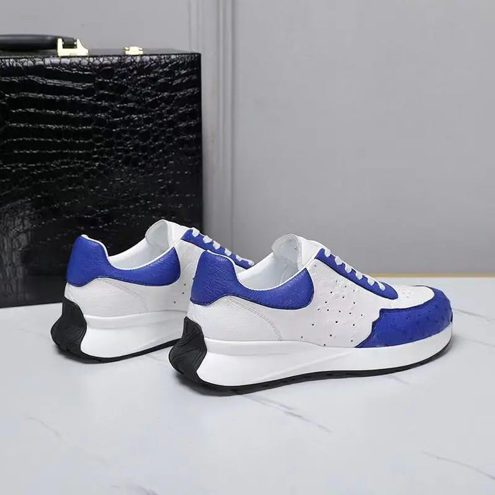 BATMO 2023 new arrival Fashion Ostrich skin causal shoes men,male Genuine leather White Sneaker PDD142