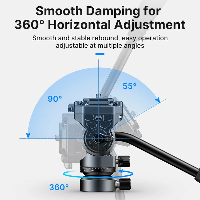 Ulanzi EH12 F38-Air Gimbal Panoramic Head Universal Hydraulic Fluid Head with Leveling Base F38 Quick Release Plate for DSLR Cam