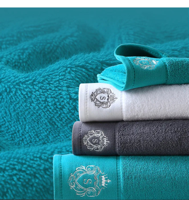 New Luxury Embroidered High-Grade 100% Cotton Towels Sets Soft Bathroom Face Towel Handtowel Personalized Gift White Towel 타월 80