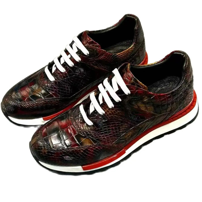 BATMO 2023 new arrival Crocodile skin causal shoes men,male Genuine leather sneakers PDD179