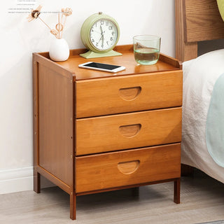 Bamboo Nightstands, Bedside Tables with Open Storage Compartments, Modern Side Table, Easy To Assemble End Table for Bedroom