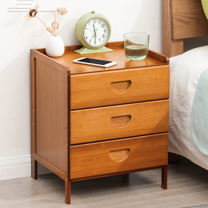 Bamboo Nightstands, Bedside Tables with Open Storage Compartments, Modern Side Table, Easy To Assemble End Table for Bedroom