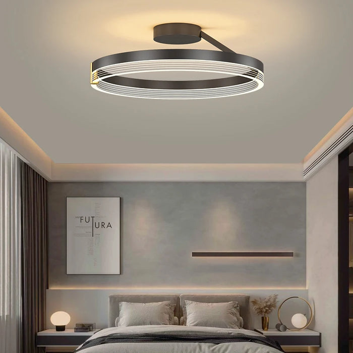 Modern Bedroom Round Chandelier Black Gold Design Home Decoration 2023 Ceiling Lamp For Living Room Kitchen Study Light Fixtures