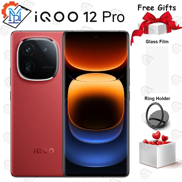 Original Vivo IQOO 12 Pro 5G 6.78" AMOLED 144Hz Snapdragon 8 Gen 3 OriginOS 4 IP68 Water/Dust Battery 5100mAh 120W Smartphone