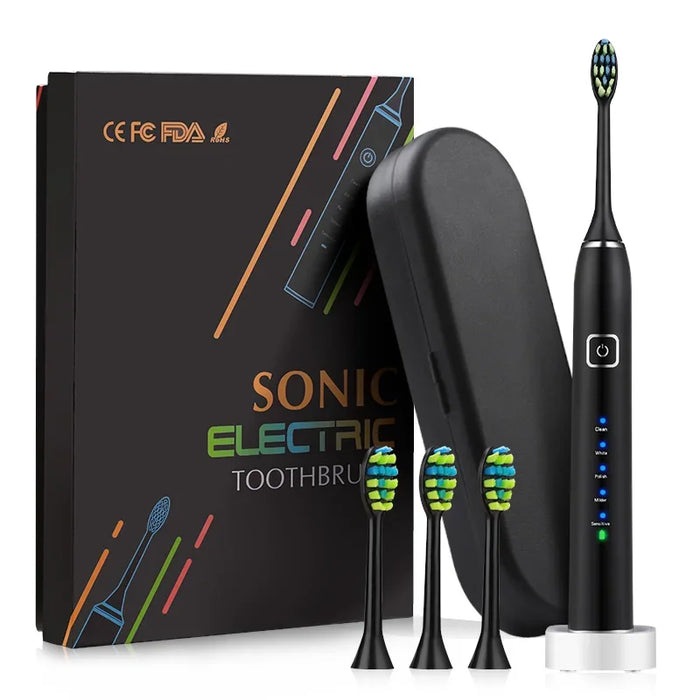 Sonic Electric Toothbrush With Interdental Heads And Other Accessories Silicone Electric Toothbrush