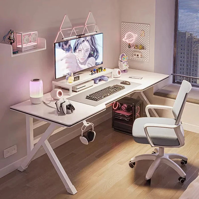 Modern Desktop Computer Desks Home Office Desk Furniture Bold K Legs White Gaming Desk Simple Bedroom Home Student Study Table