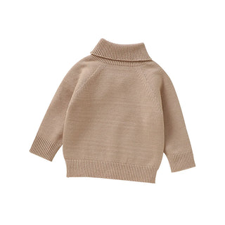Autumn Baby Boys Girls Clothes Solid Color Turtleneck Long Sleeve Knitted Infant Child Unisex Pullovers Toddler Outwear Knitwear