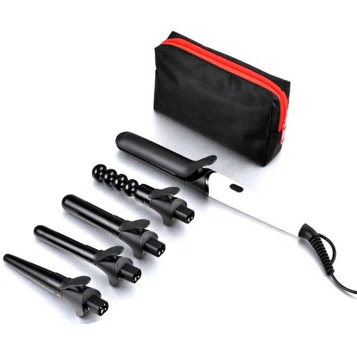 2024 New Attemperation White Curling Iron Multi-styler Hair Curler Set With Five Accessories