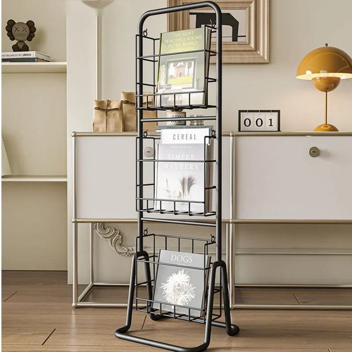 Web Celebrity Medieval Magazine Rack Landing Ins Wind Multi-layer Mobile Display Rack Office Information Storage Shelves