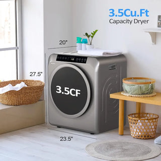 Portable Clothes Dryer, 3.5 Cu.Ft High End Front Load Tumble Laundry Dryer with LCD Touch Screen, for Apartment, Home, Dorm