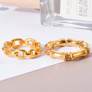 Simple Bamboo Joint Rings For Women Classic Stainless Steel Minimalist Fashion Party Jewelry Accessories Female Metal Ring
