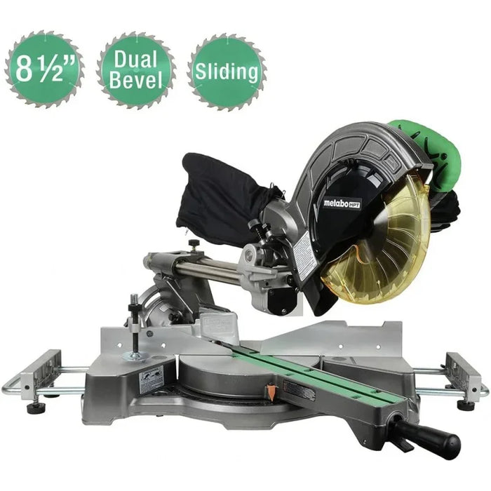 Metabo HPT Miter Saw | 8-1/2-Inch Blade | Linear Ball Bearing Slide System | C8FSES