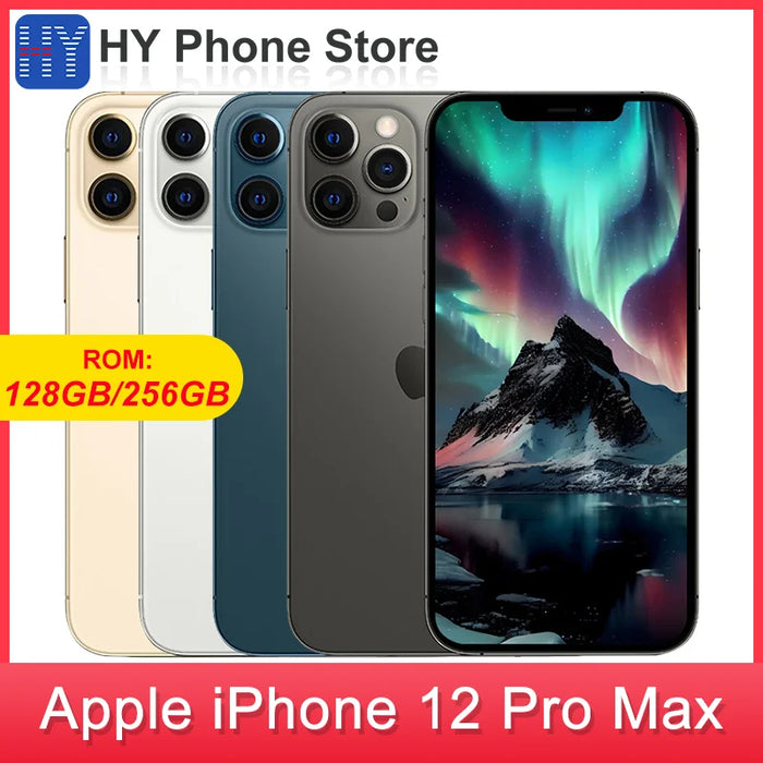 Apple iPhone 12 Pro Max 128GB/256GB ROM Unlocked 6.7" 2778 x 1284 OLED Screen A14 Bionic Chip 12MP Camera Face ID