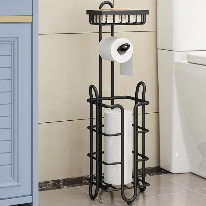 Toilet Paper Roll Holder Stainless Steel Floor Toilet Paper Hanging Rack Toilet Bathroom Paper Rack Shelf Paper Towel Storage