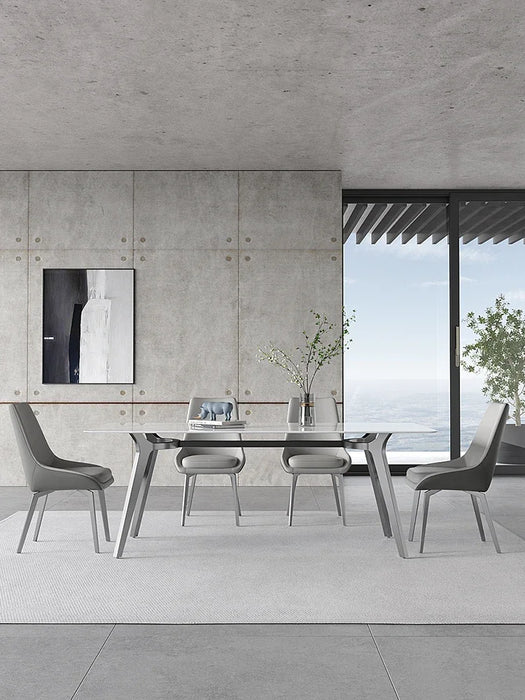 Rock Dining Table 2021 New Italian Family Small Apartment Simple Designer Rectangular High-end Dining Table and Chair Combinatio