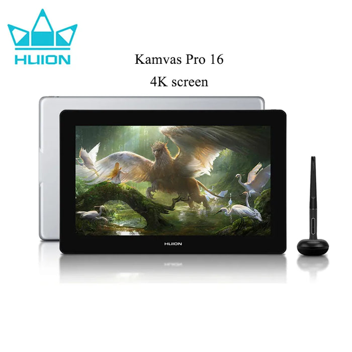 Kamvas Pro 16 4K Huion Graphics Tablet Monitor 15.6 Inch Screen Anti-glare Glass Digital Drawing Tablet 120% sRGB Pen Display