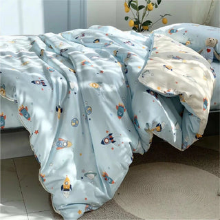 Children Quilt Cover 120x150cm 100% Cotton 60s Yarn With Pillowcase 30x50cm All Seasons Boy Girl Cute Colorful Kids Bedding Set