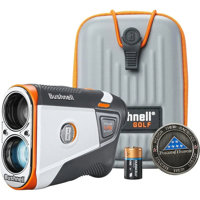 Tour V6 Golf Rangefinder Bundle - PinSeeker with Visual JOLT, BITE Magnetic Mount - Includes PlayBetter Microfiber Towe