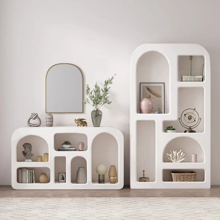 White entrance storage cabinet, simple modern storage cabinet, display decoration cabinet, cave cabinet storage shelf