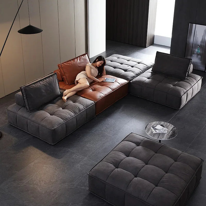 Luxury modern modular sofa simple living room small apartment lazy sofa creative tofu block single person sofa combination