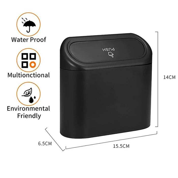 Hanging Car Trash Can Vehicle Garbage Dust Case Storage Box ABS Square Pressing Trash Bin Auto Interior Accessories for Car