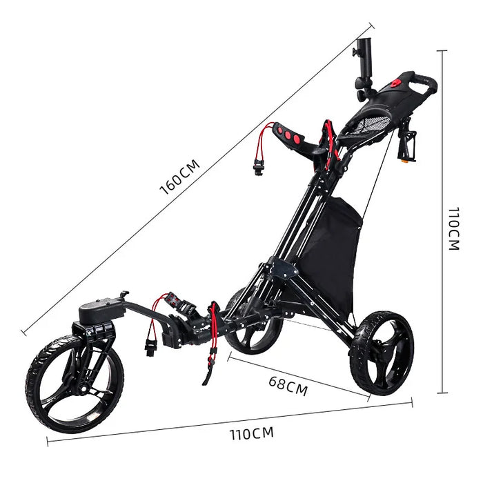 ESWING hot sales 3 Wheel Golf Cart Golf Bag Portable Simple Folding Golf Trolley