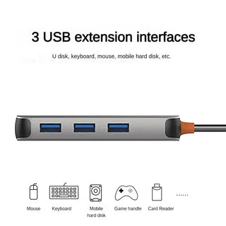 Lenovo ERAZER Type-C Expansion Docking USB Spliter HDMI VGA Adapter Converter PD Fast Charge for XiaoXin Apple Notebook 6in1