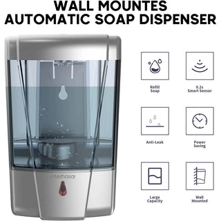 interhasa! Soap Dispenser Touchless Hand Sanitizer Dispenser Wall Mount 600ml Automatic Kitchen Soap Dispenser for Commercial