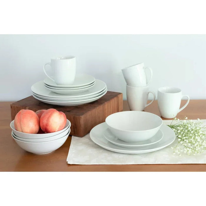 Ten Strawberry Street Simply White Coupe 16-Piece Ceramic Dinnerware  bone china dinner dinner plate set  dinner