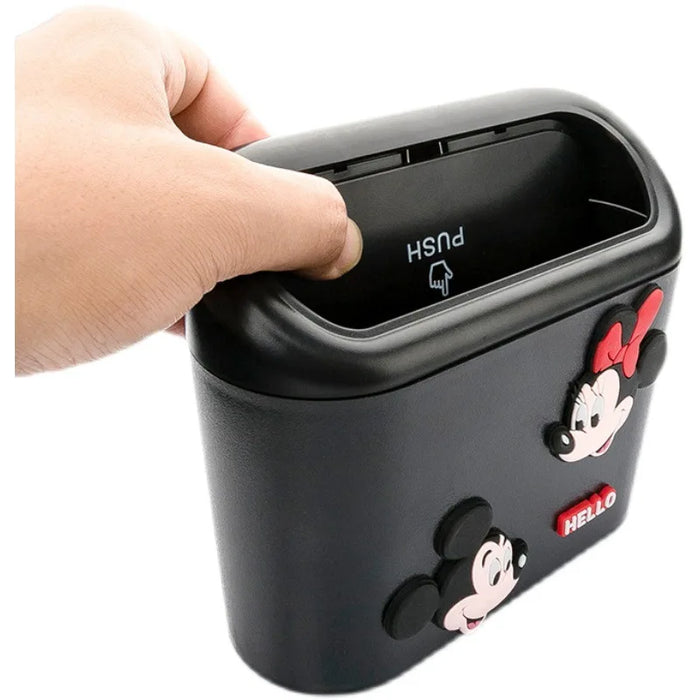 Disney Anime Mickey Minnie Mouse Car Trash Can Cute Corgi Car Stowing Tidying Storage Bucket Auto Ornaments Interior Accessories