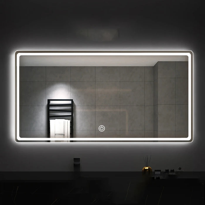 Led Mirror Makeup Bathroom Mirror Large Bath Frameless Cosmetic Bathroom Mirror Full Length Specchio Doccia Home Improvement L