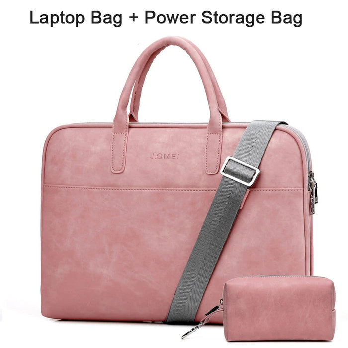 Shoulder Laptop Briefcase 13 14 15.6 16 17.3 Handbag For Macbook Air 13 Pro Case 2022 Fashion Women Bag PU Leather Waterproof