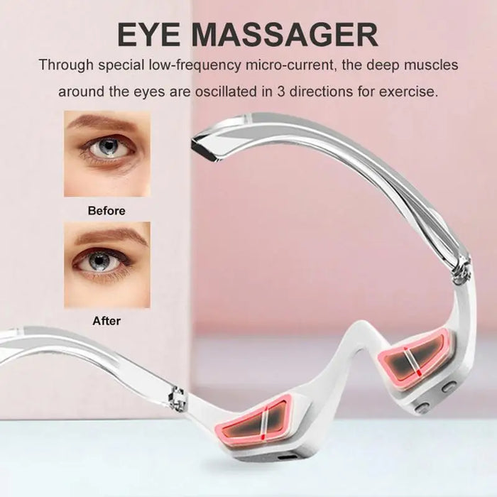 Korea Electric 3D Ems Red Light Eye Beauty Machine Massage Eye Massager Pen Under Eye Massager