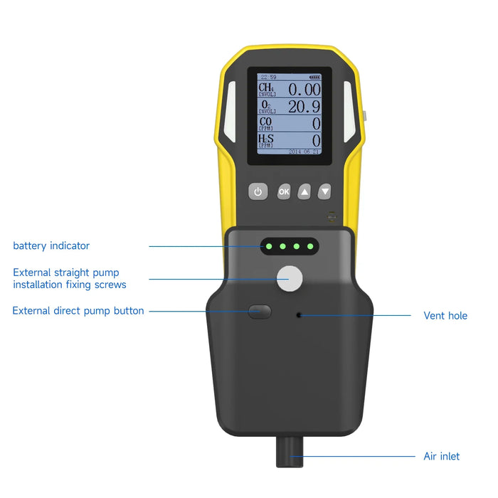 Easo to go gas detector pump with extra battery one hand operation gas monitor pump