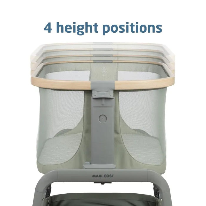 Maxi-Cosi Iora Bassinet Classic Green: Portable Baby Bassinet, Infant Bedside Sleeper Crib, Height Adjustable, Breathable Mesh