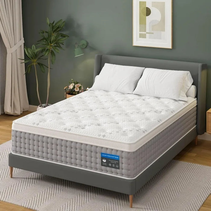 King Mattress 14 Inch - Hybrid Mattresses for Back Pain Relief - Luxury 6 Layers Ergonomic Design