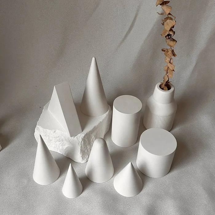 Mini Geometric Conical Gypsum Home Furnishings Photography Props Desktop Display Window Decoration