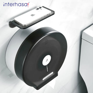 interhasa! Toilet Tissue Dispenser Wall Mount Adhesive Jumbo Roll Commercial Toilet Paper Towel Dispenser for Bathroom