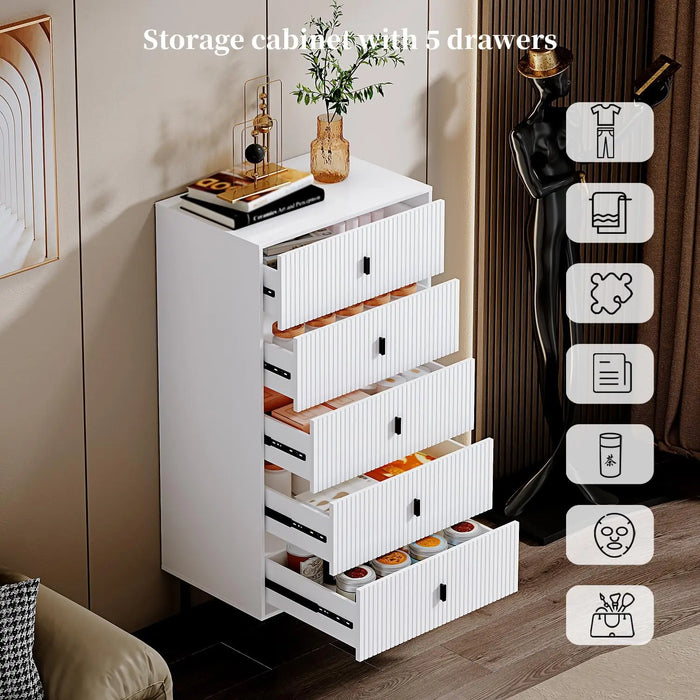 5/6 Drawer Dresser for Bedroom,Modern Drawer Chest Tall Storage Cabinet Organizer Unit with Metal Legs,for Living Room,Hallway