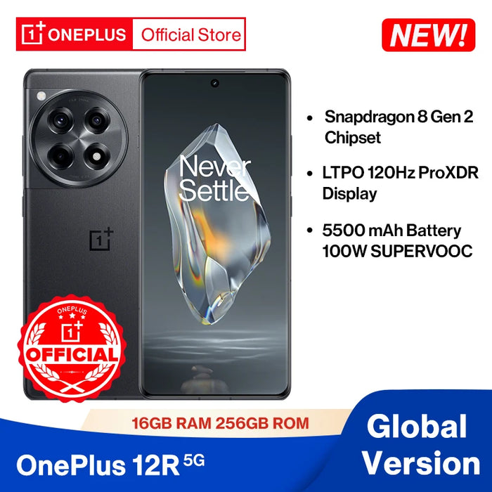 New OnePlus 12R Global Version 16GB 256GB Snapdragon 8 Gen 2 120Hz ProXDR Display 100W SUPERVOOC Charge 5500mAh battery