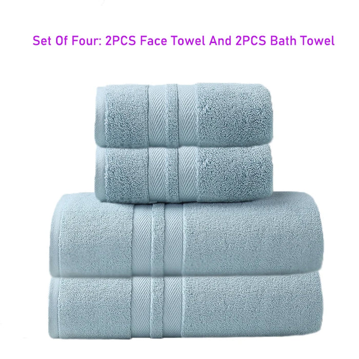 2/4/6PCS Bathroom Face Towel Set Men Grey 100% Cotton Premium White Bath Towel Set Women Suitable For Family Hotel Spa & Beauty