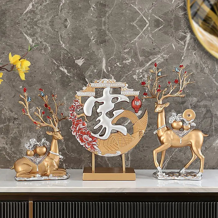 Creative Deer Decoration Living Room TV Cabinet Exquisite Ornament Modern Simple Household Resin Decoration Crafts Wedding Gift