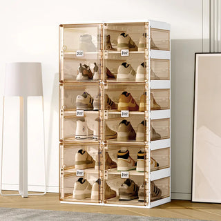 Fashion Folding Transparent Shoe Rack Household Indoor Economy Dormitory Shoes Storage Dust-proof Storage Shoe Cabinet