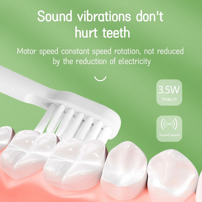 Waterproof Toothbrush Kids Rechargeable Smart Teeth Cleaning Sonic Electric Toothbrush Children IPX7 Soft ABS 1 AAA Battery