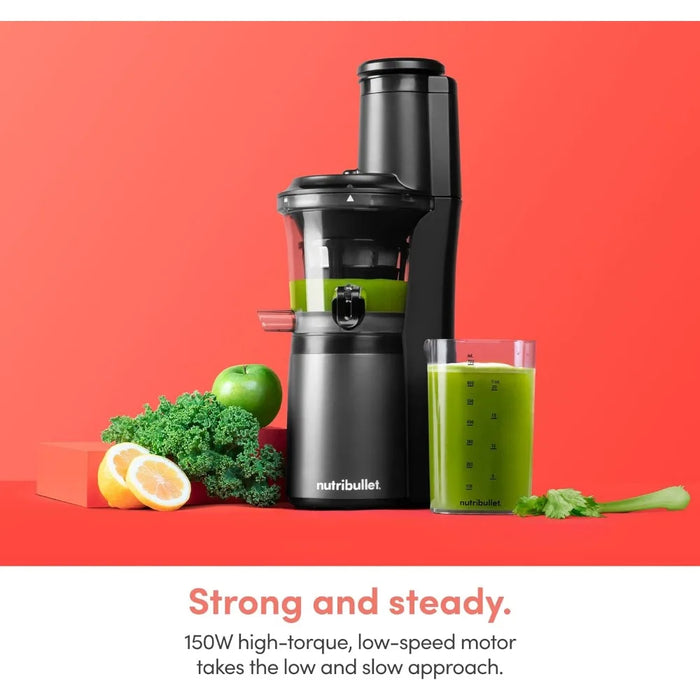 Slow Juicer, Slow Masticating Juicer Machine, Easy to Clean, Quiet Motor & Reverse Function,Cold Press Juicer with Brush