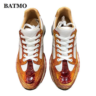 BATMO 2022 new arrival Fashion ostrich skin causal shoes men,male Genuine leather shoes 004