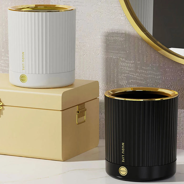 Desk Mini Trash Can Light Luxury Style Trash Bin Waste Basket Desktop Countertop Makeup Tabletop Trash Can Little Plastic Bin