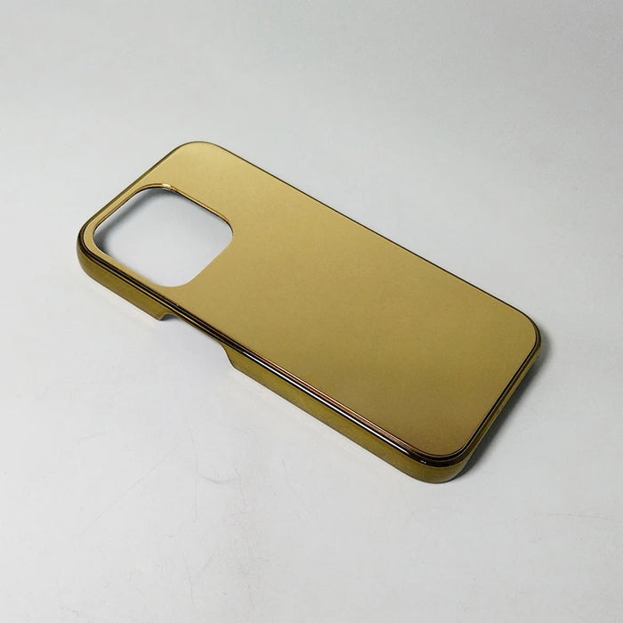 PC bottom with metal back cover accept deep carving shallow carving logo custom luxury mobile phone case