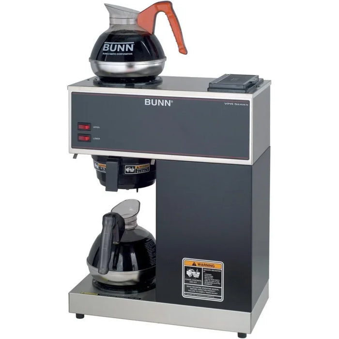 BUNN - 33200.0002 VPR-2EP 12-Cup Pourover Commercial Coffee Brewer Plus 2 Easy Pour Commercial Decanters